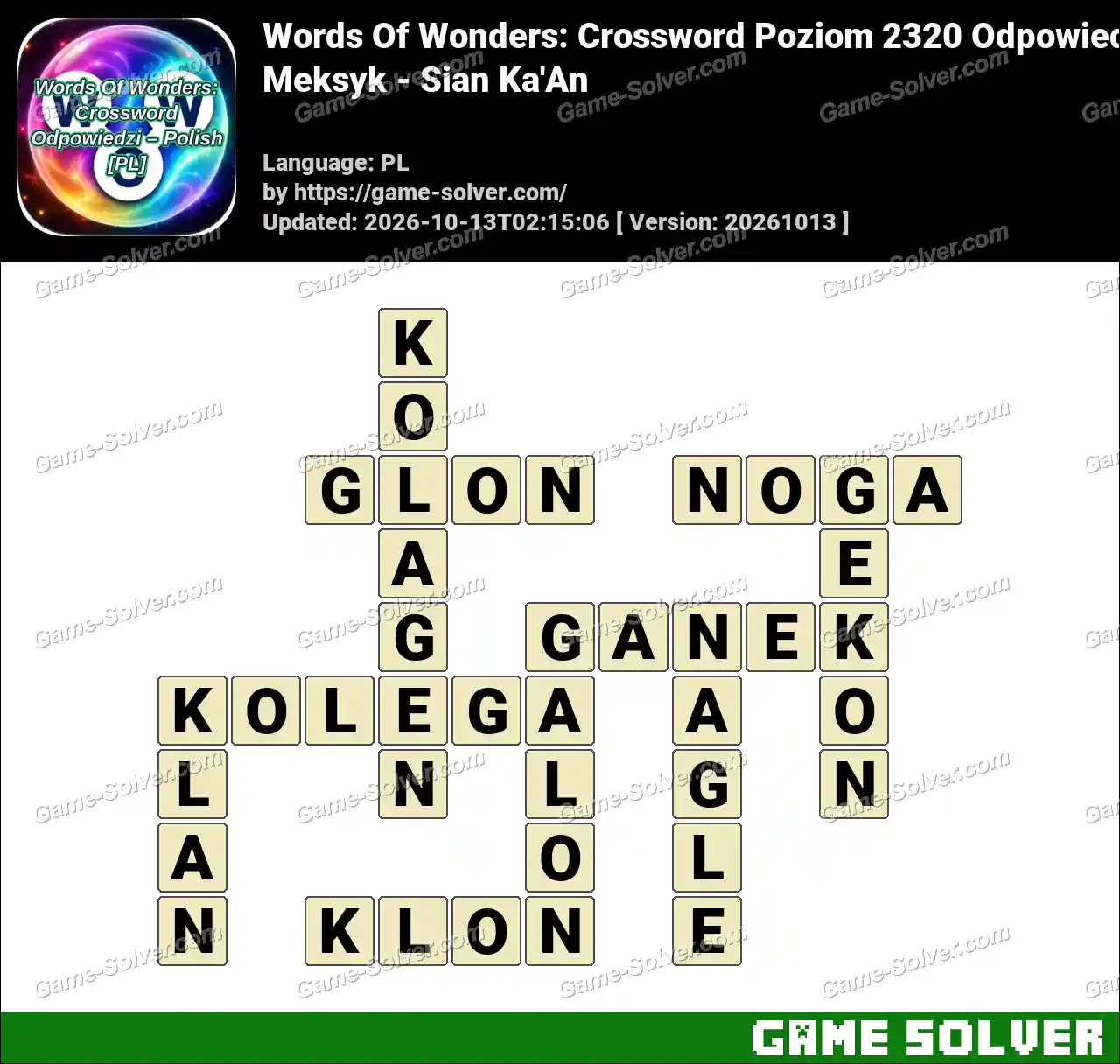 Words Of Wonders: Crossword Poziom 2320 Odpowiedzi – Meksyk – Sian Ka’An